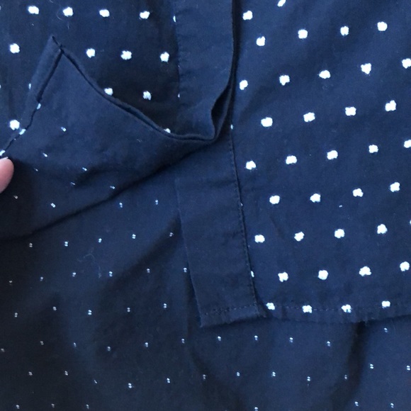 Kate Spade Saturday Black and White Swiss Dot Button Down Shirt, Size L - Picture 3 of 9